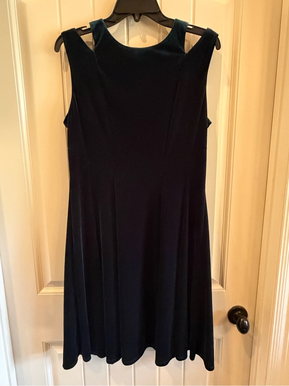 Gabby Skye Dark Green Velvet Swing Mini Dress